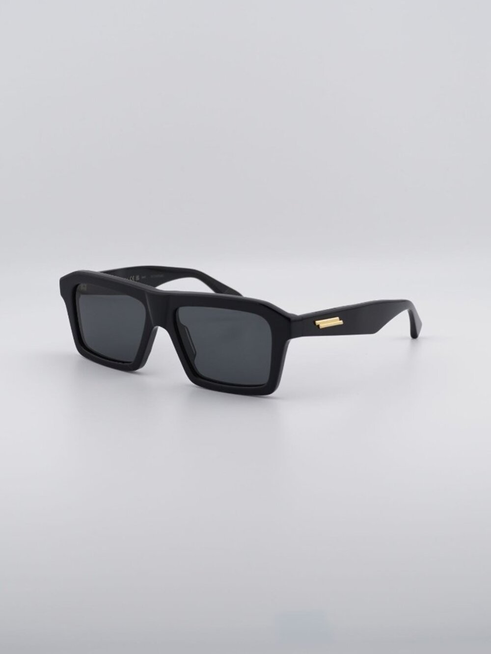 Bottega Veneta BV1213S 001 Men Sunglasses Black Rectangle Frame, Grey Lenses